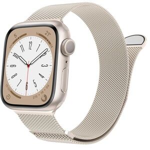 Smartwatch Band Compatible with Apple Watch Silver Mesh Band
